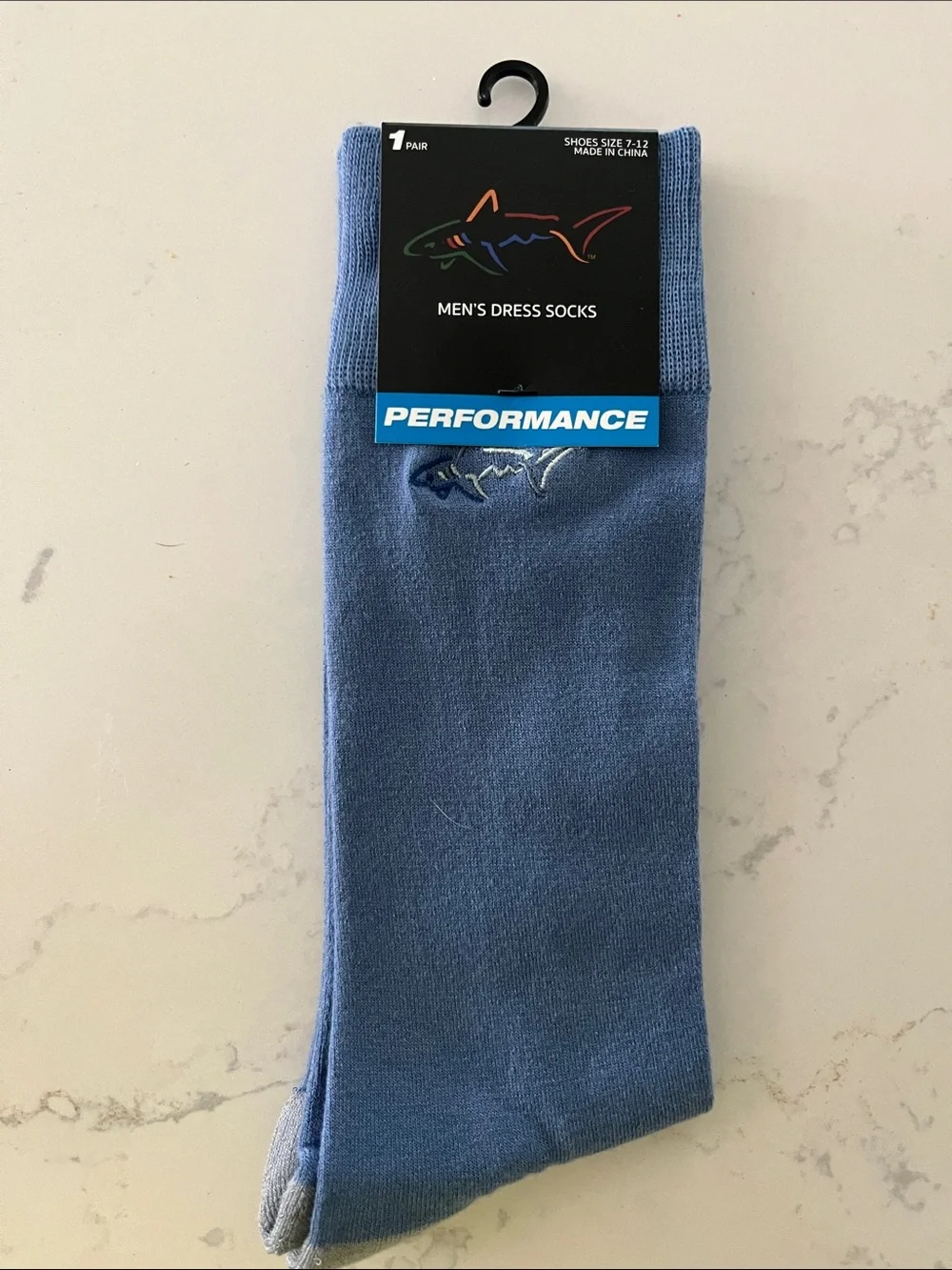 Greg Norman Collection Light Blue Dusk/Sterling Men's Dress Socks (1 Pair)